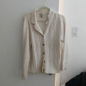 White cardigan sweater size xlarge